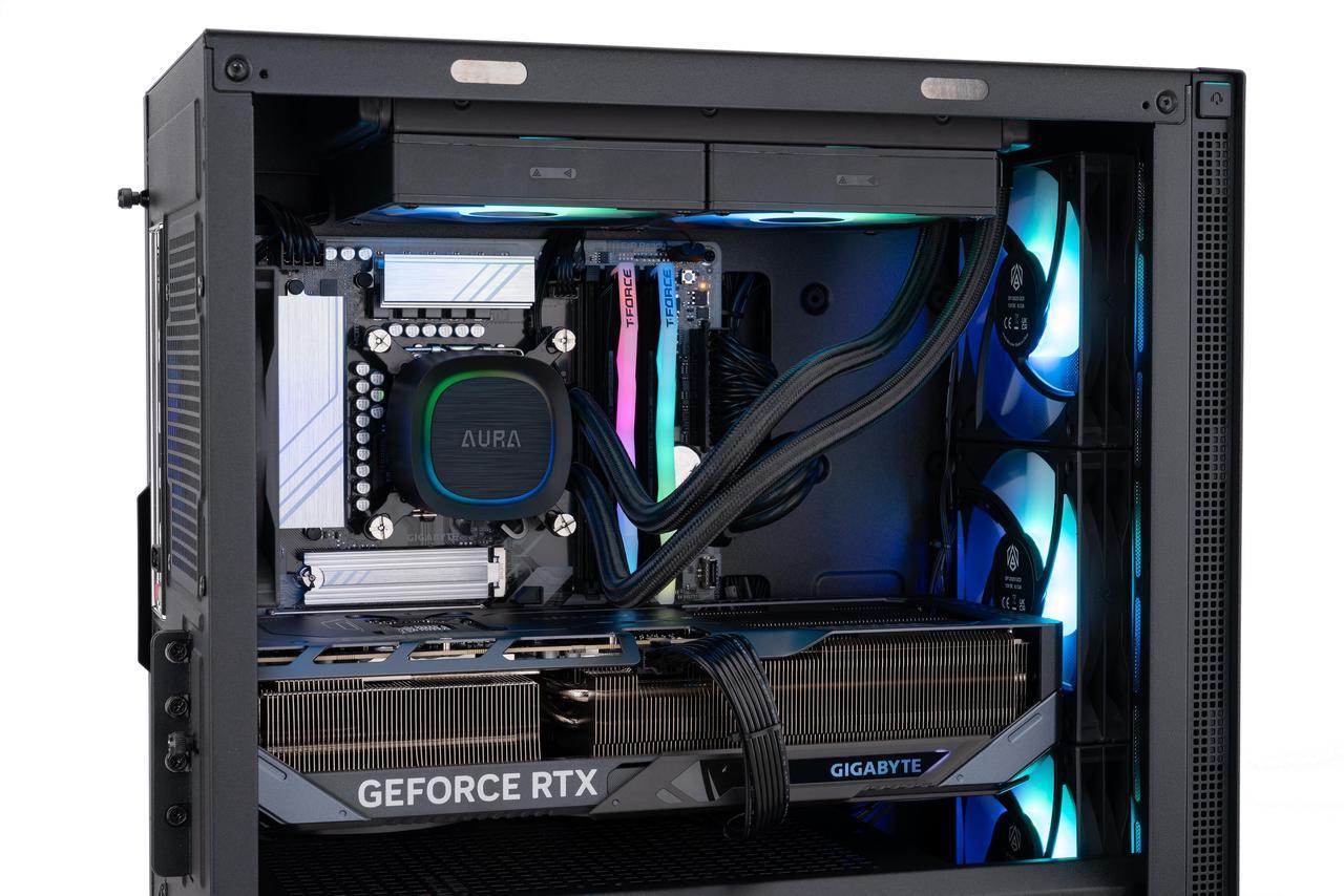 Alt view image 7 of 8 - ABS Aeolian-M Aqua Gaming PC - Windows 11 - Intel Core Ultra 7 265KF - GeForce RTX 5070 Ti - DLSS 4 - AI-Powered Performance - 32GB DDR5 6000MHz - 2TB M.2 NVMe SSD - AMA265KF5070TI2