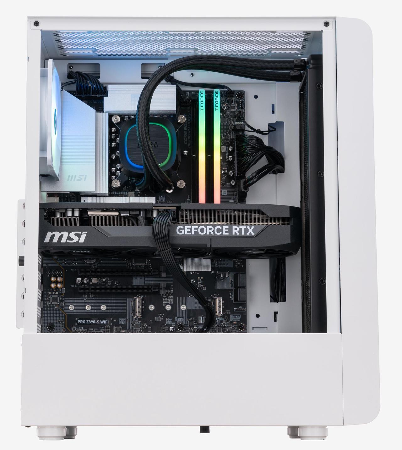 Alt view image 4 of 8 - ABS Stratos Aqua Gaming PC - Windows 11 - Intel Core Ultra 9 285K - GeForce RTX 5070 Ti - DLSS 4 - AI-Powered Performance - 32GB DDR5 6400MHz - 2TB M.2 NVMe SSD - SA285K5070TI