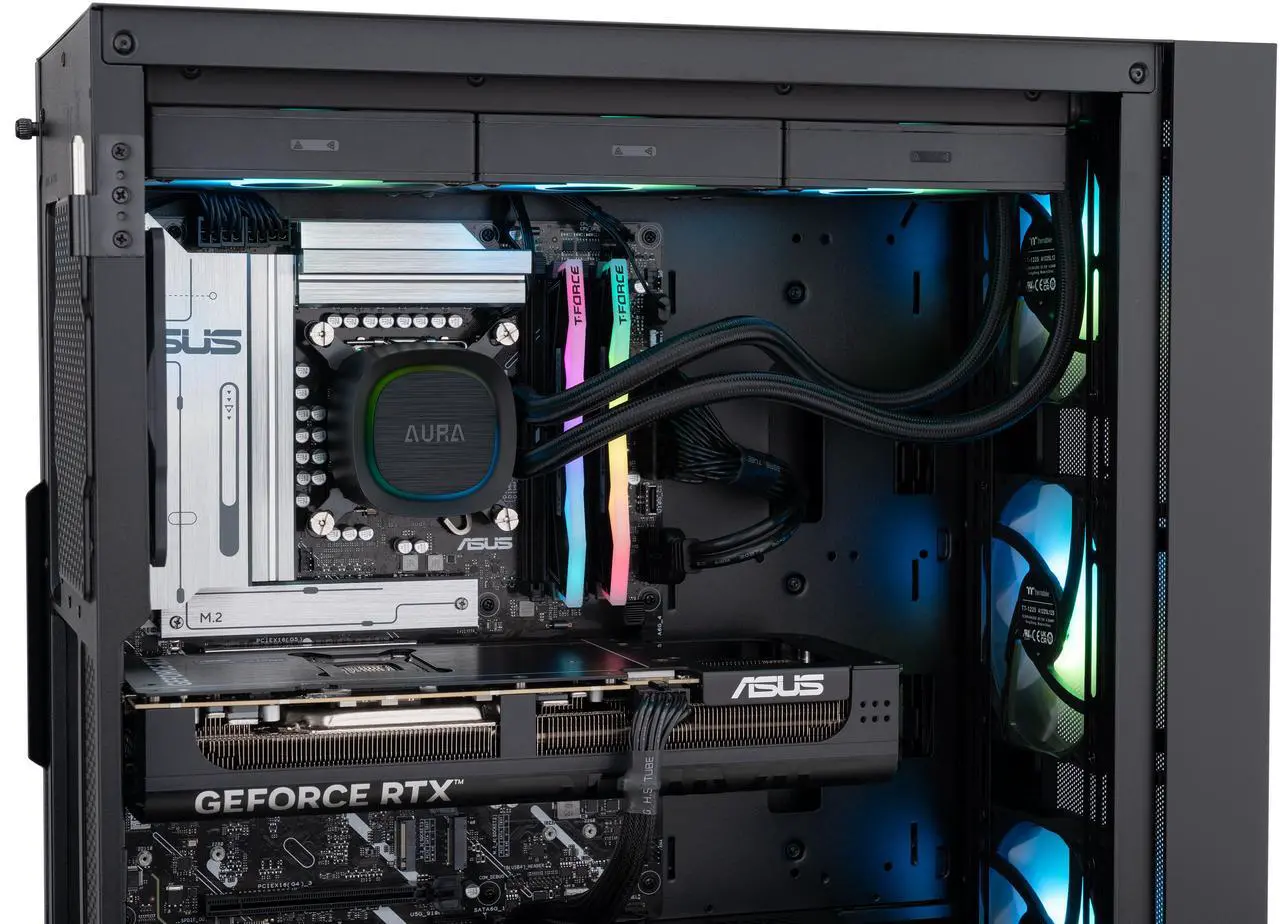Alt view image 7 of 8 - ABS Eurus Aqua Gaming PC Powered By Asus- Windows 11 - Intel Core Ultra 9 285K - GeForce RTX 5080- DLSS 4 - AI-Powered Performance - 32GB DDR5 6400MHz - 2TB M.2 NVMe SSD - EA285K50803