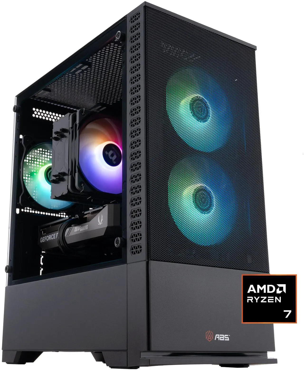 Main image of ABS Cyclone Ruby Gaming PC - Windows 11 - AMD Ryzen 7 9700X - GeForce RTX 5060 Ti -  DLSS 4 - AI-Powered Performance - 32GB DDR5 6000 - 1TB M.2 NVMe SSD - CR9700X5060TI2