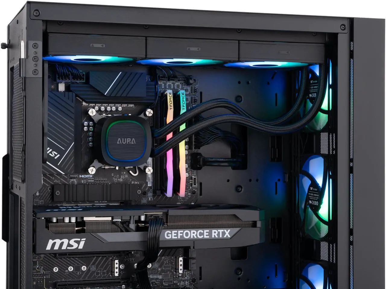 Alt view image 7 of 8 - ABS Eurus Aqua Gaming PC - Windows 11 - Intel Core i9-14900KF - GeForce RTX 5070 Ti -  DLSS 4 - AI-Powered Performance - 32GB DDR5 6400 - 2TB M.2 NVMe SSD - EA14900KF5070TI2