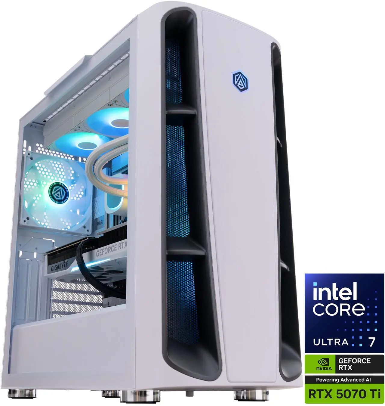 Main image of ABS Kaze II Aqua Gaming PC - Windows 11 - Intel Core Ultra 7 265KF - GeForce RTX 5070 Ti 16GB - DLSS 4 - AI-Powered Performance - 32GB DDR5 6400 - 2TB M.2 SSD