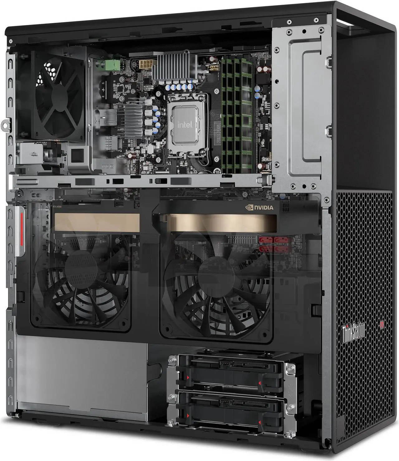Alt view image 7 of 14 - Lenovo ThinkStation P3 30GS002YUS Workstation - Intel Core i9 Tetracosa-core (24 Core) i9-13900 13th Gen 2 GHz - 32 GB DDR5 SDRAM RAM - 1 TB SSD - Tower