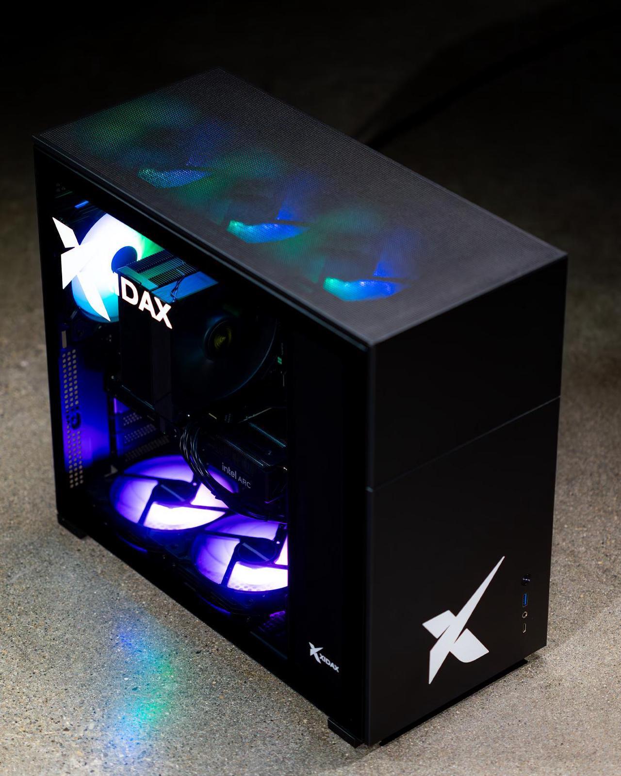 Alt view image 6 of 7 - Xidax X-2 Series Intel Core i5 14400F (up to 4.7GHz), Intel Arc B580 12GB, 1TB NVMe M.2 SSD, 16GB RAM, Fan Cooling, Window 11 Home Xen Black Gaming Desktop - Assembled & Serviced in Utah