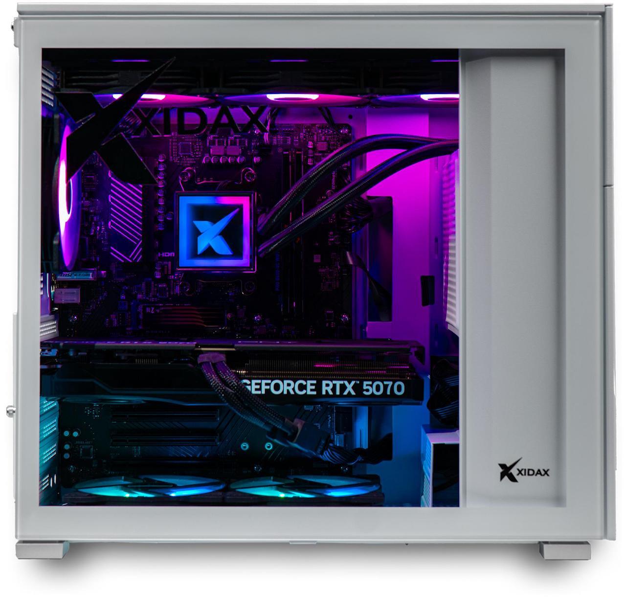 Alt view image 3 of 6 - Xidax X-6 Series AMD Ryzen 7 9800X3D (4.7GHz, up to 5.2GHz), NVIDIA GeForce RTX 5070 12GB, 2TB NVMe M.2 SSD, 32GB (2x16GB) RAM, Liquid cooling, Genuine Window 11 Home Xen White Gaming Desktop - Assembled & Serviced in Utah
