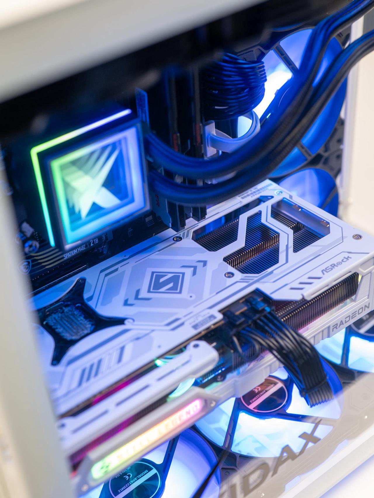 Alt view image 5 of 6 - Xidax X-6 Series Intel Core i9 14900KF (up to 6.0GHz), AMD Radeon RX 9070XT 16GB, 2TB NVMe M.2 SSD, 32GB (2x16GB) RAM, Liquid cooling, Genuine Window 11 Home Onami White Gaming Desktop - Assembled & Serviced in Utah
