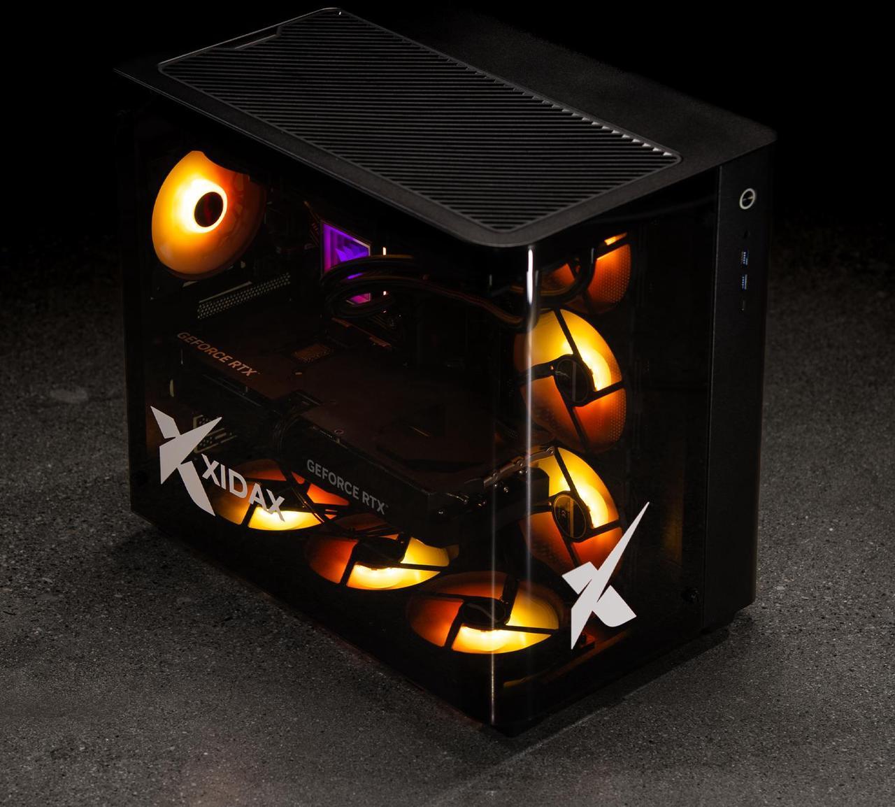 Alt view image 7 of 7 - Xidax X-6 Series Intel Core i9 14900KF (up to 6.0GHz) , NVIDIA GeForce RTX 5090 32GB, 2TB NVMe M.2 SSD, 64GB (2x32GB) RAM, Liquid cooling, Genuine Window 11 Home Onami Black Gaming Desktop - Assembled & Serviced in Utah
