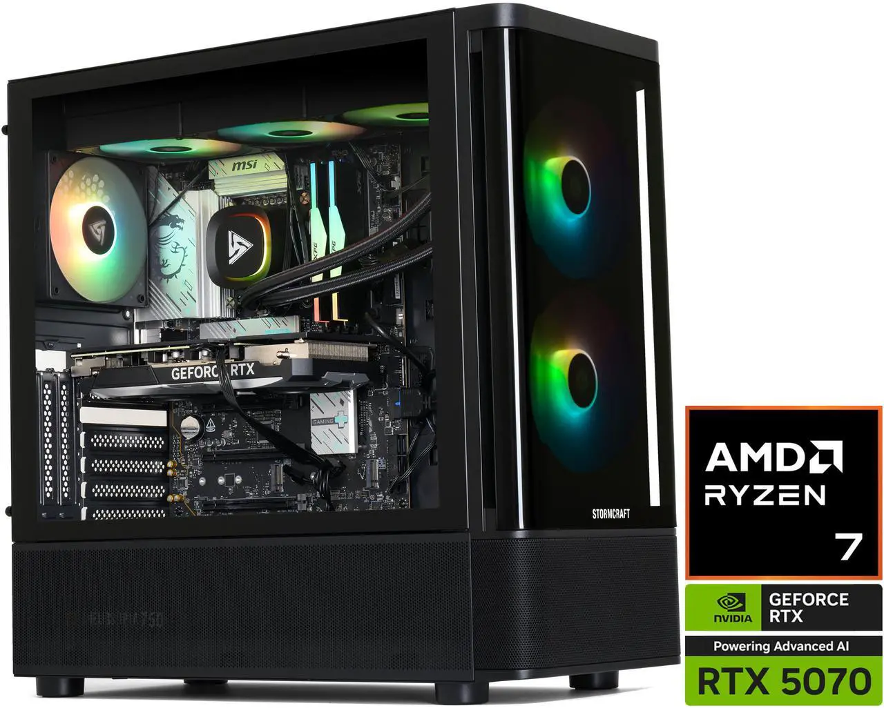 STORMCRAFT Gaming PC SKYHAWK PRO AMD Ryzen 7 7800X3D NVIDIA GeForce RTX 5070