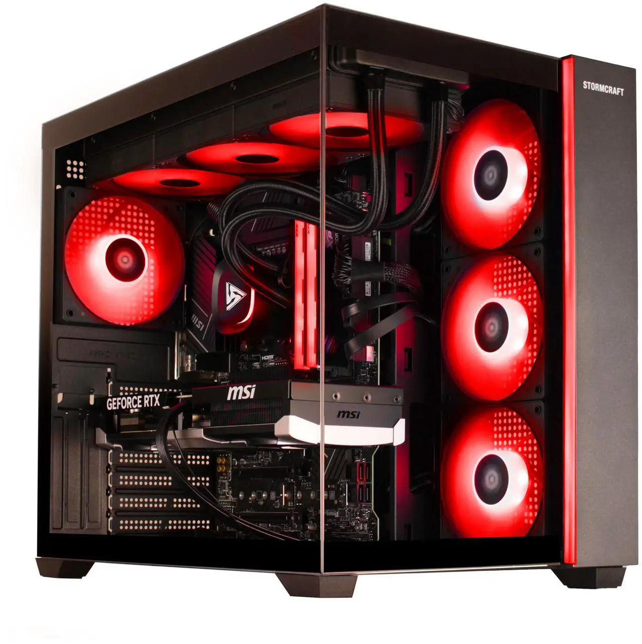 Alt view image 4 of 18 - STORMCRAFT Gaming PC Intel Core Ultra 9 285 NVIDIA GeForce RTX 5070 Ti - AI Powered 32GB DDR5 6000MHz RGB 2 TB NVMe SSD 360mm AIO 850W PSU Windows 11 Home - AI FA28500CC-57TN1