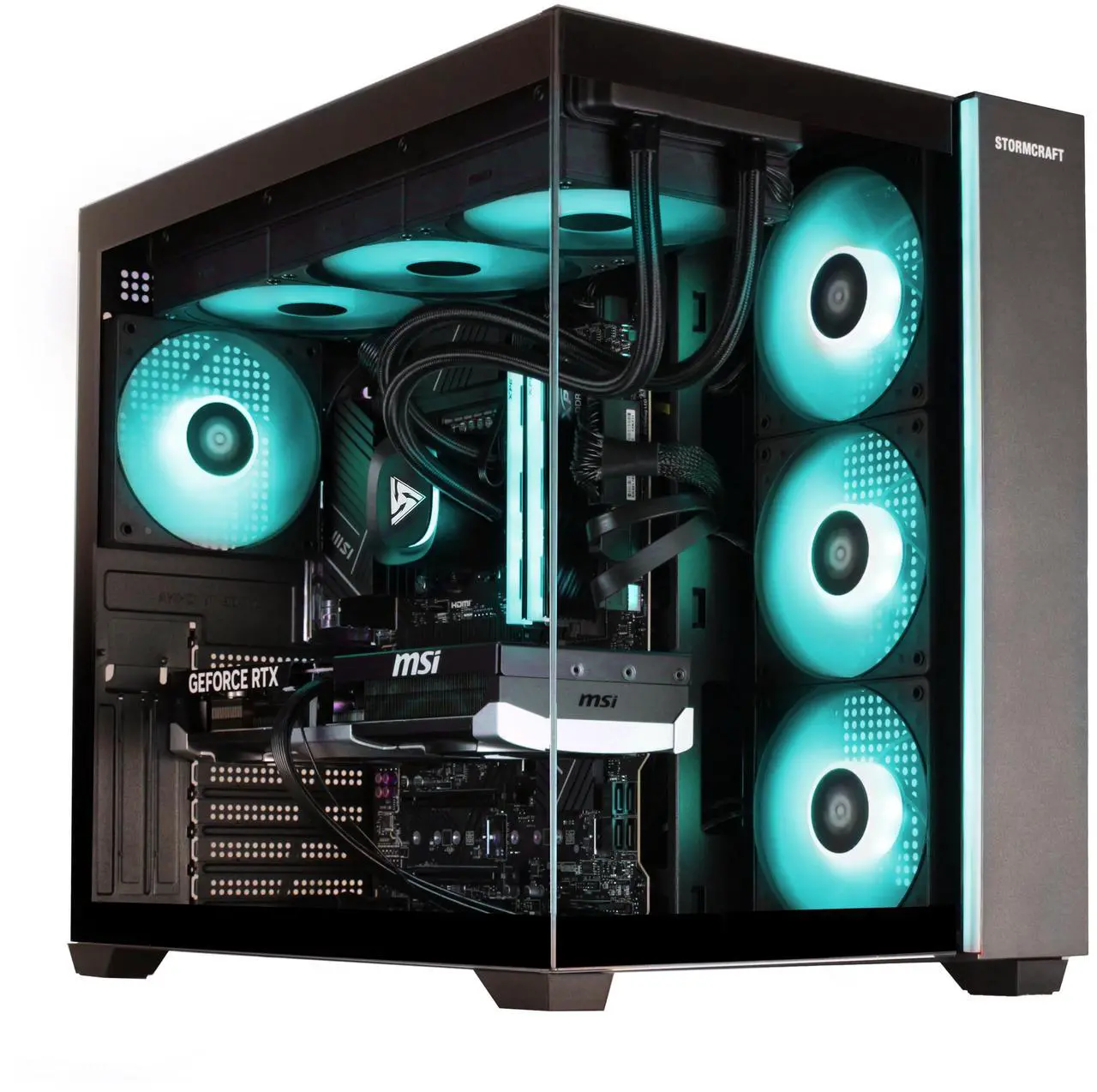 Alt view image 12 of 18 - STORMCRAFT Gaming PC Intel Core Ultra 9 285 NVIDIA GeForce RTX 5070 Ti - AI Powered 32GB DDR5 6000MHz RGB 2 TB NVMe SSD 360mm AIO 850W PSU Windows 11 Home - AI FA28500CC-57TN1