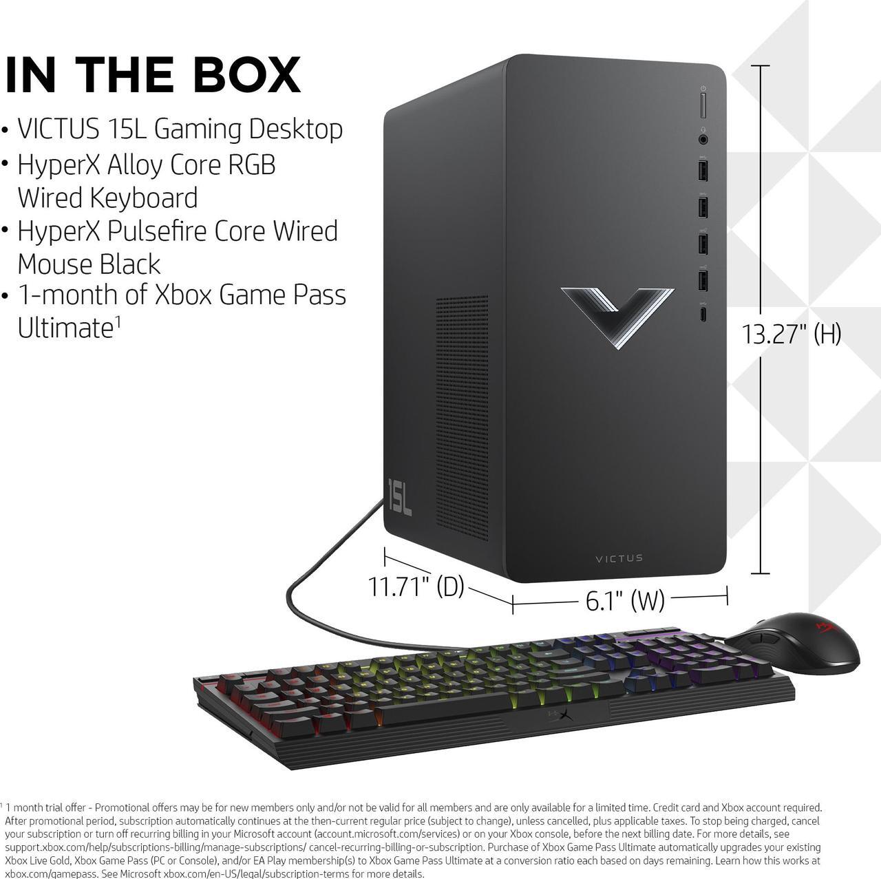 Alt view image 4 of 4 - HP Gaming Desktop Victus 15L TG02-1020h Intel Core i5-13400F 8GB DDR4 512GB PCIe SSD GeForce RTX 3050 Windows 11 Home 64-bit