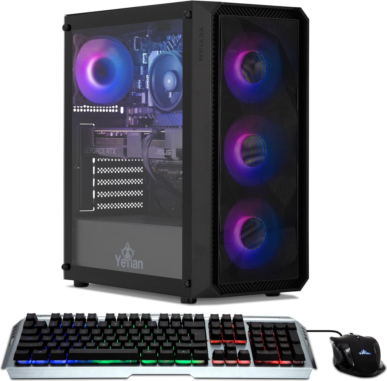 Yeyian Tanto Gaming Desktop, AMD Ryzen 5 7500F, 16GB DDR5, 1TB PCIe SSD, GeForce RTX 4060, Windows 11 Home 64-bit, YPA-TA750FB-4601U