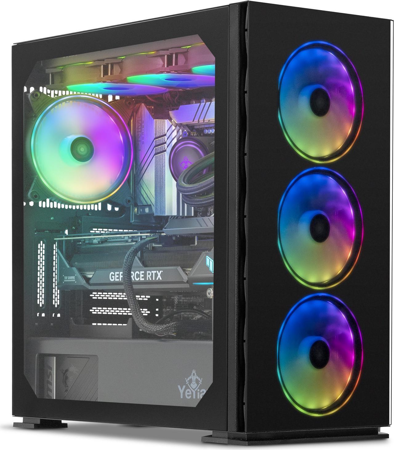 Yeyian Gaming Desktop Intel Core i9 14th Gen 14900KF (3.20GHz) NVIDIA GeForce RTX 4070 Ti 32GB DDR5 RGB 2TB PCIe SSD 360mm AIO liquid cooling Windows 11 Home 64-bit -YPI-YA49KFC-47T1N