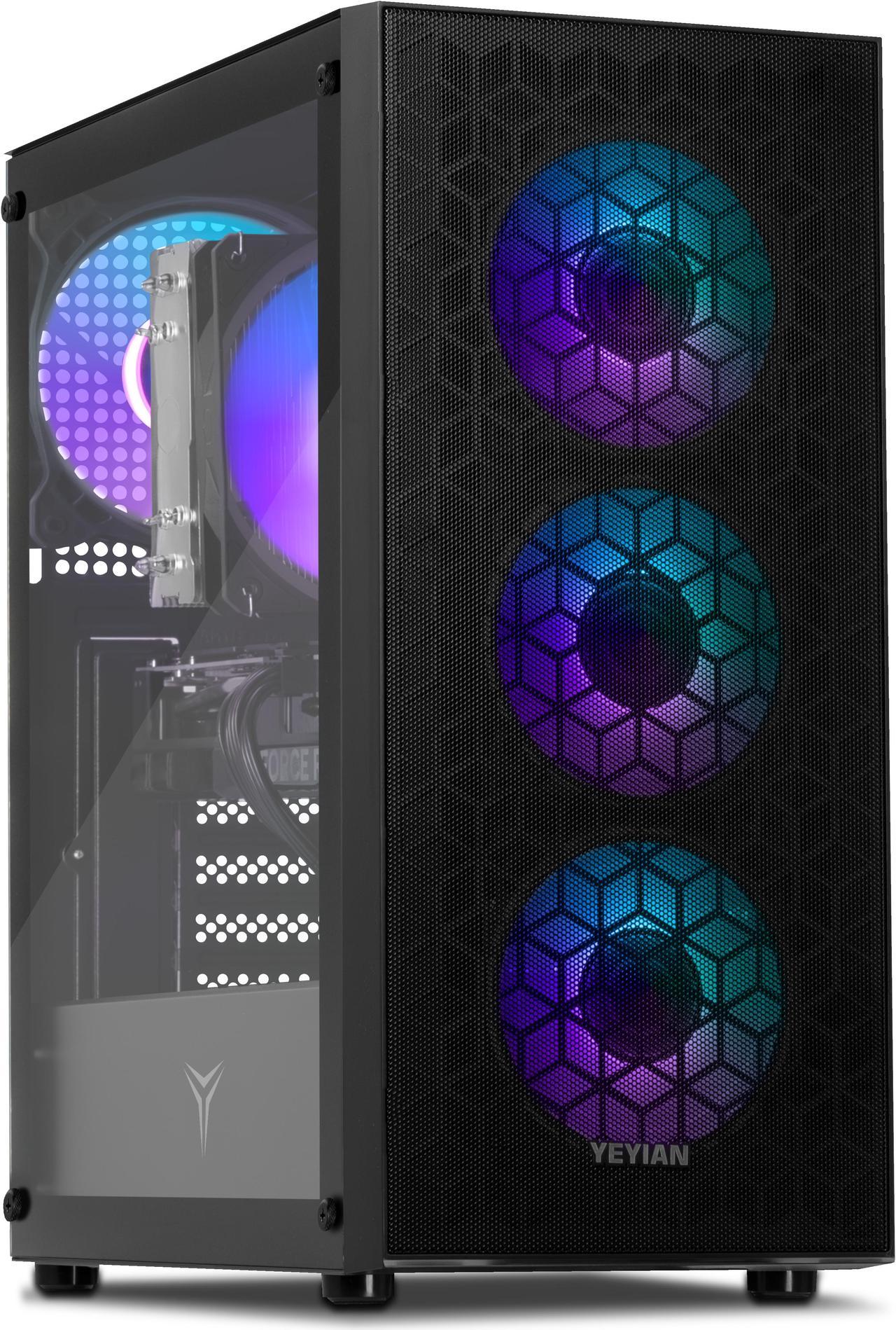 Yeyian Yumi Gaming Desktop PC, AMD Ryzen 7 7500X, NVIDIA GeForce RTX 4060 - AI Accelerated, 32GB DDR4, 1TB PCIe SSD, 120mm AIO Liquid Cooler, 650W PSU, Windows 11 Home 64-bit, YPA-YU570XC-4601N