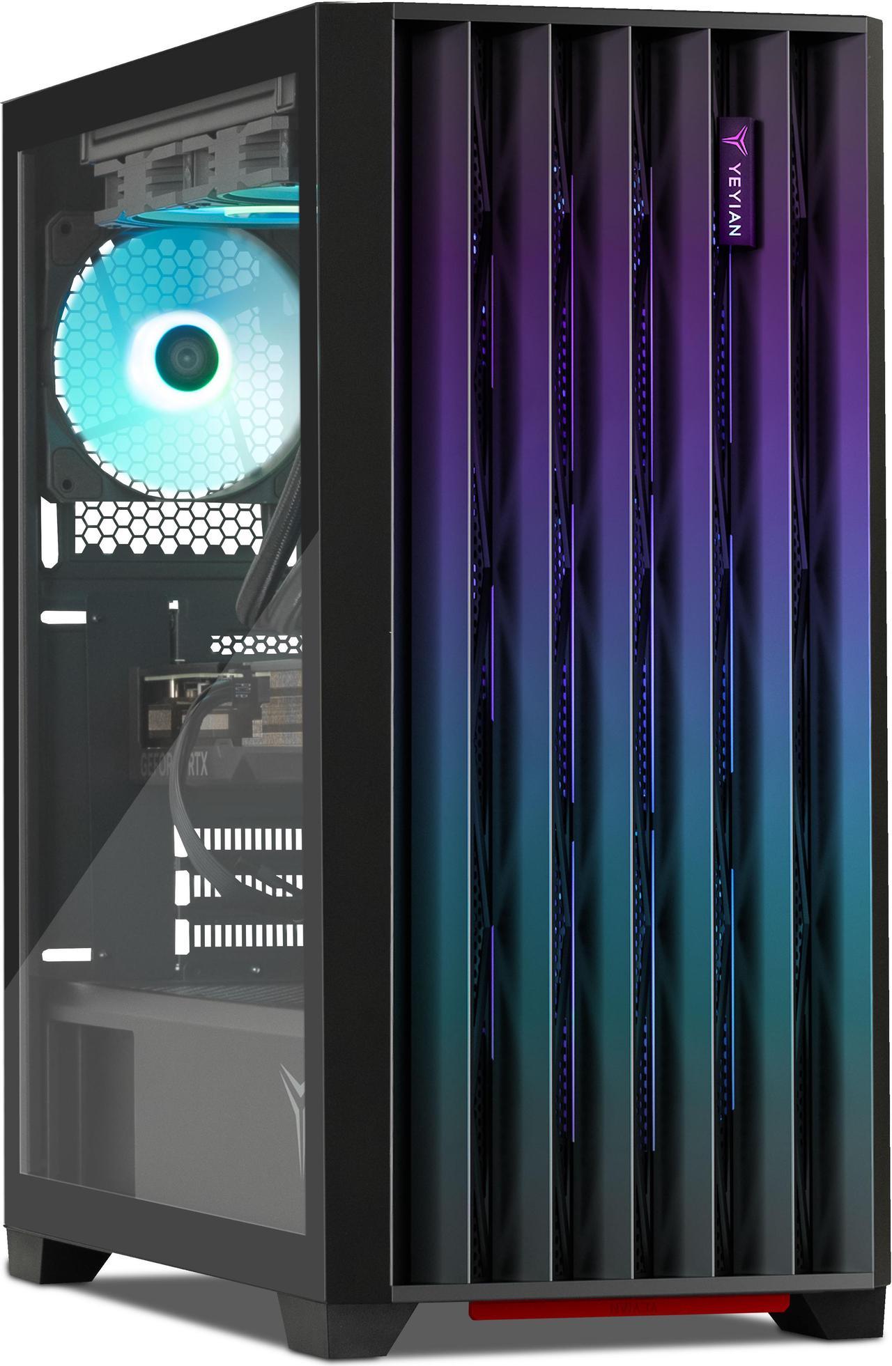 Yeyian Phoenix Glass Gaming Desktop PC AMD Ryzen 7 9800X3D NVIDIA RTX 4070 SUPER- AI Integrated 32GB DDR5 6000MHz RGB 2 TB SSD 240mm AIO -YPA-PG980DC-47S1N