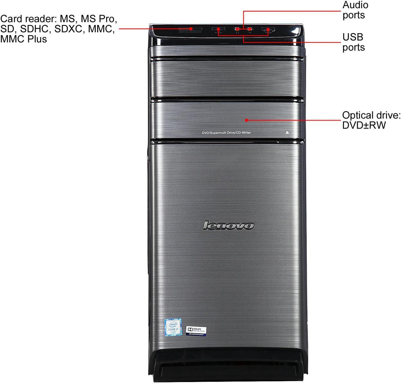 Alt view image 3 of 9 - Lenovo Desktop PC IdeaCentre 700-25ISH (90ED003UUS) Intel Core i7-6700 16GB DDR4 1TB HDD 120GB SSD NVIDIA GeForce GTX 960 Windows 10 Home 64-Bit