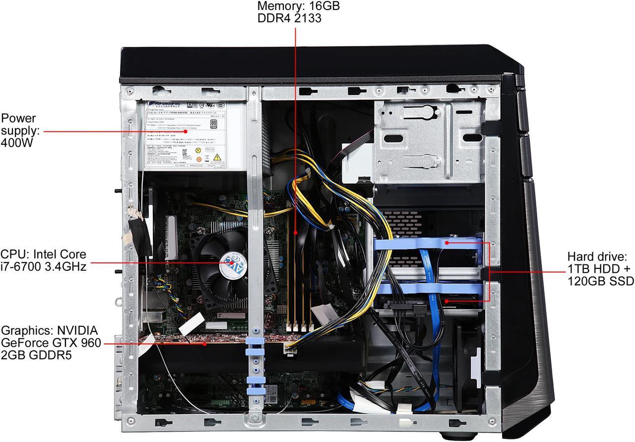 Alt view image 7 of 9 - Lenovo Desktop PC IdeaCentre 700-25ISH (90ED003UUS) Intel Core i7-6700 16GB DDR4 1TB HDD 120GB SSD NVIDIA GeForce GTX 960 Windows 10 Home 64-Bit