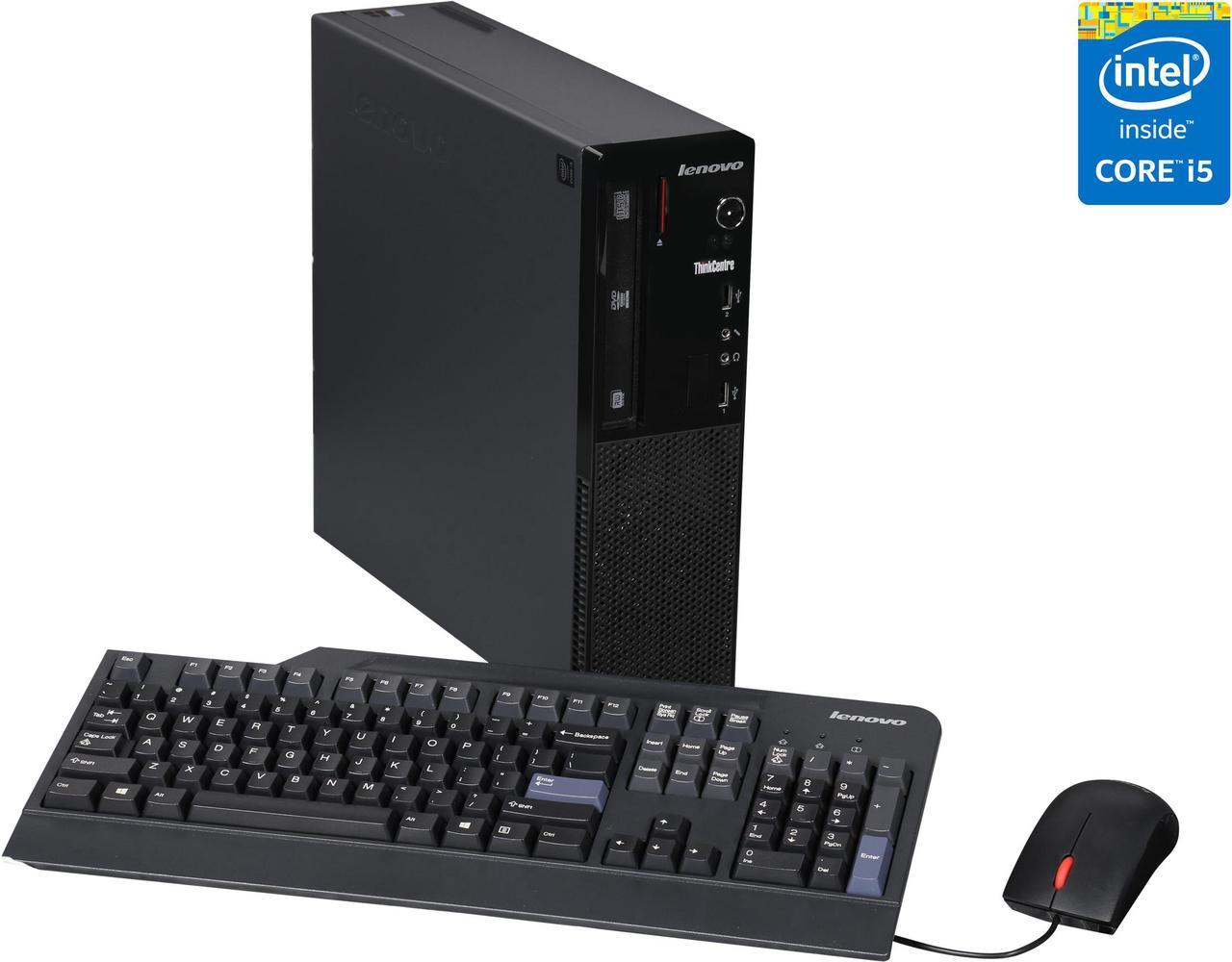 Lenovo ThinkCentre Desktop Computer E73 Small Form Factor (10AU00EUUS)  Intel Core i5-4460S (2.90 GHz) 4 GB DDR3 500 GB HDD Windows 7 Pro 64-Bit