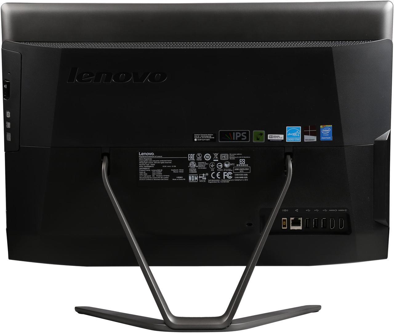 Alt view image 5 of 7 - Lenovo All-in-One Computer B40-30 (F0AW008RUS) Intel Pentium G3260T 4GB DDR3 500GB HDD 21.5" Touchscreen Windows 10 Home 64-Bit