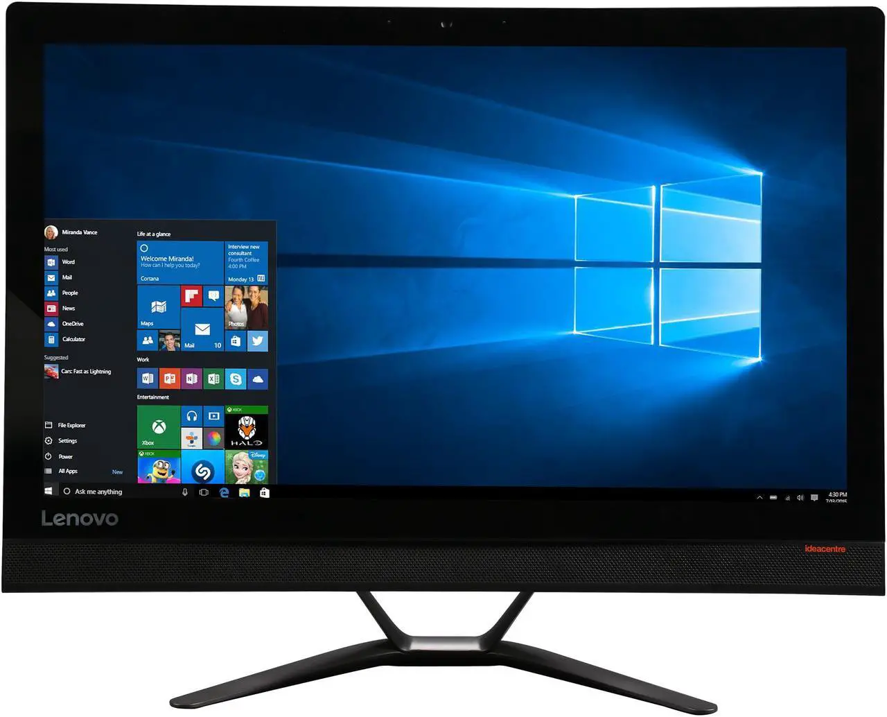 Alt view image 3 of 7 - Lenovo All-in-One Computer IdeaCentre 300-23ISU (F0BY0041US) Intel Core i3-6100U 8GB DDR4 1TB HDD 23" Touchscreen Windows 10 Home 64-Bit