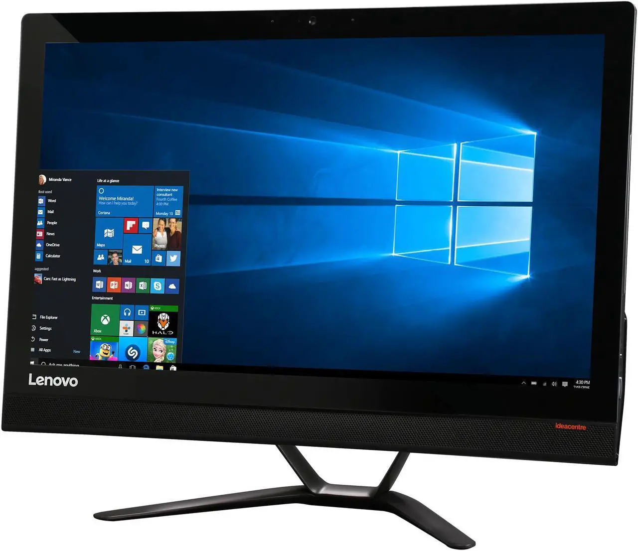 Alt view image 4 of 7 - Lenovo All-in-One Computer IdeaCentre 300-23ISU (F0BY0041US) Intel Core i3-6100U 8GB DDR4 1TB HDD 23" Touchscreen Windows 10 Home 64-Bit