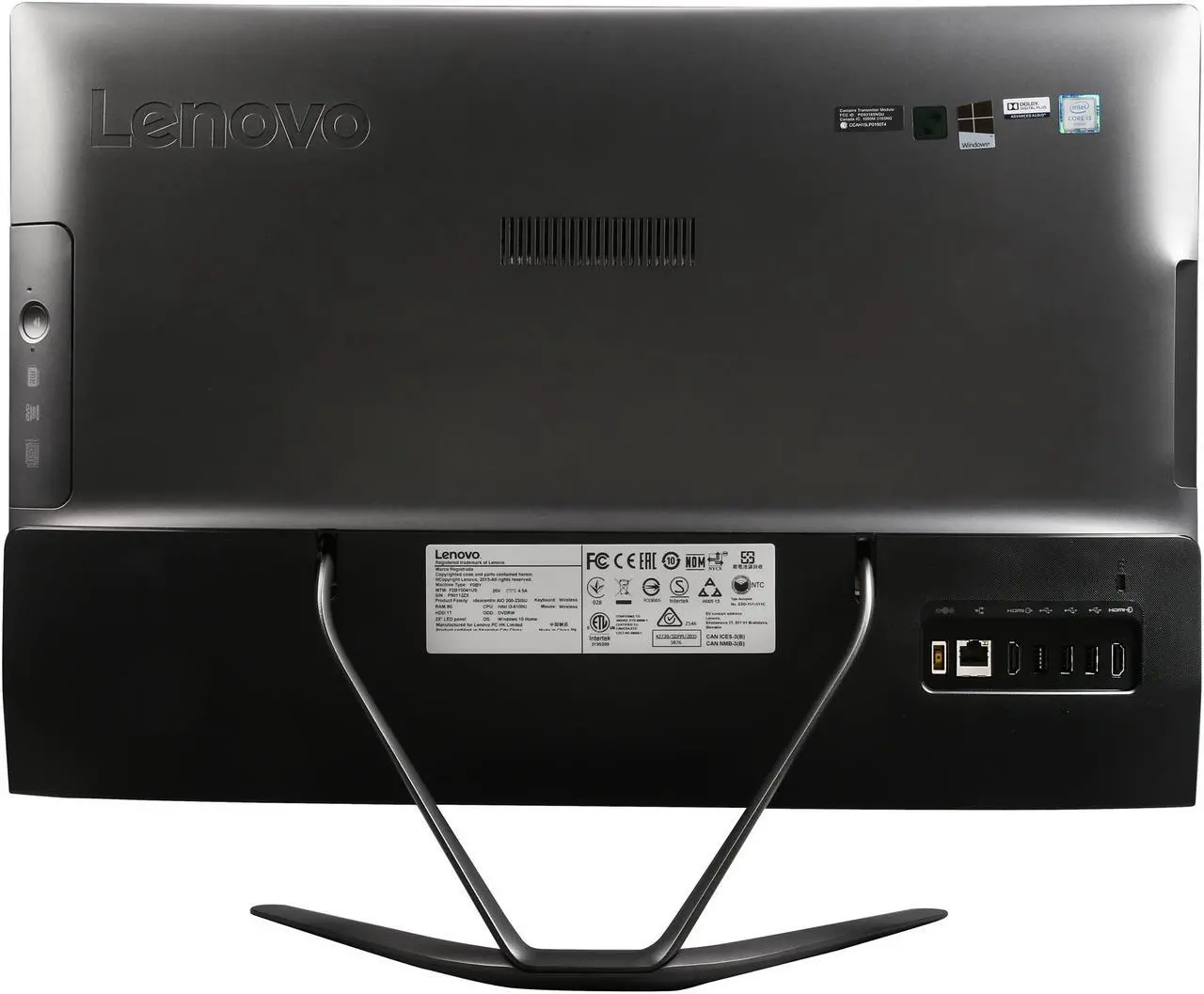 Alt view image 6 of 7 - Lenovo All-in-One Computer IdeaCentre 300-23ISU (F0BY0041US) Intel Core i3-6100U 8GB DDR4 1TB HDD 23" Touchscreen Windows 10 Home 64-Bit