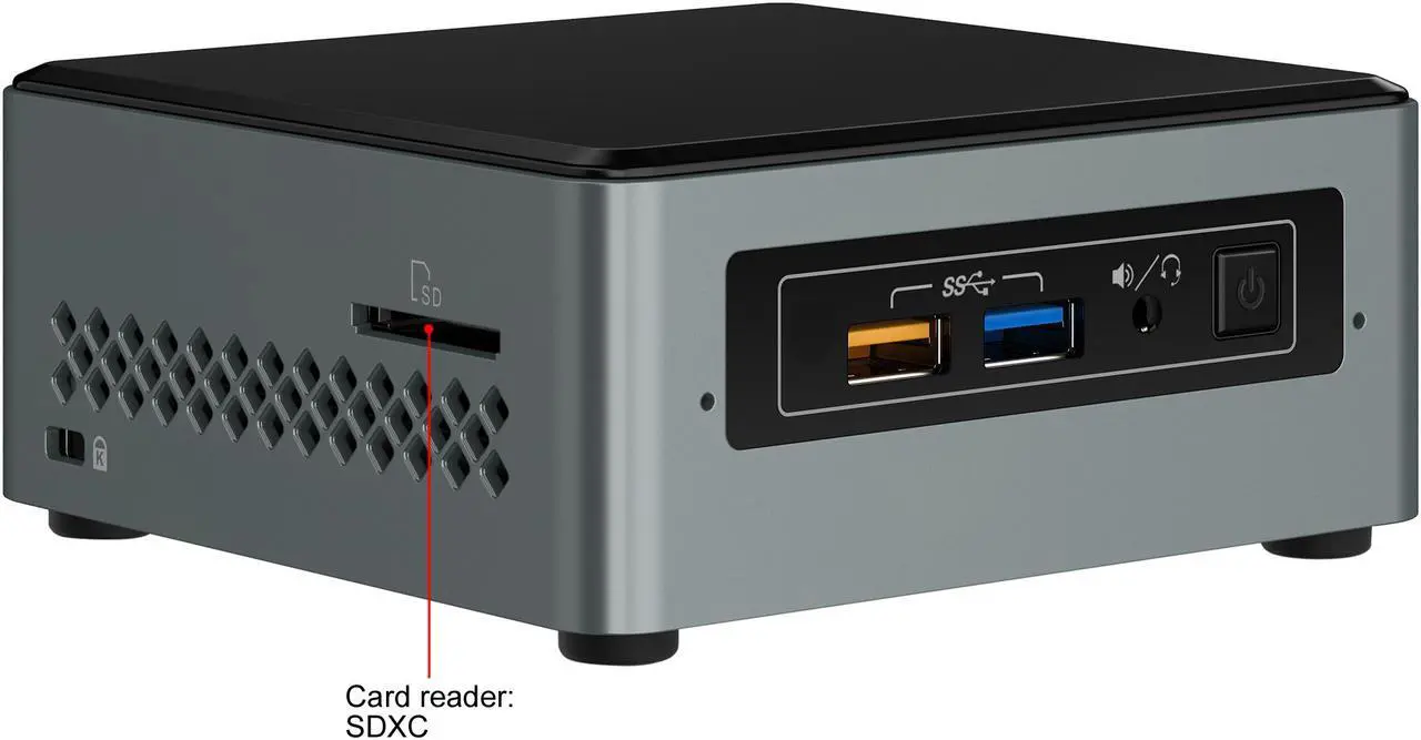 Alt view image 2 of 10 - Intel Desktop Computer NUC Kit BOXNUC6CAYSAJ Celeron J3455 (1.50 GHz) 2 GB DDR3L 32 GB eMMC Intel HD Graphics 500 Windows 10 Home 64-bit