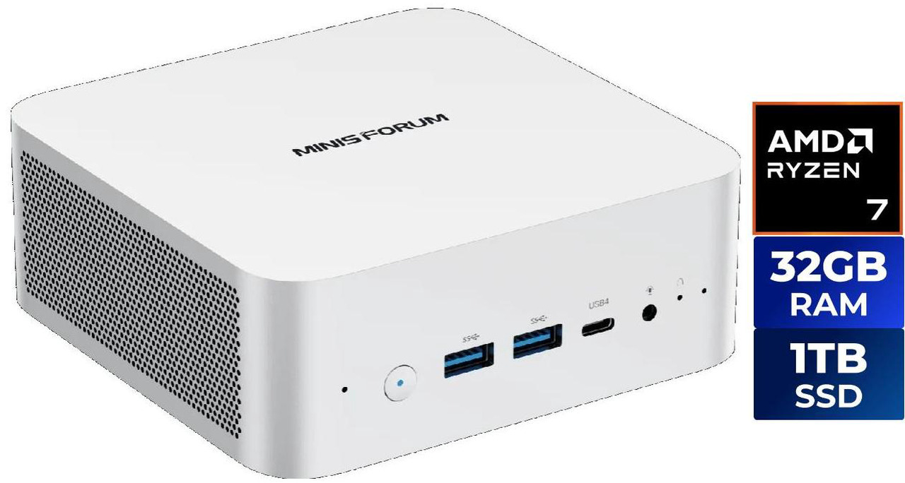 Open Box: MINISFORUM Mini PC X1-255 AMD Ryzen 7 255 32GB DDR5 1TB SSD AMD Radeon 780M Windows 11 Home - Newegg.ca - Open Box condition - Image 9