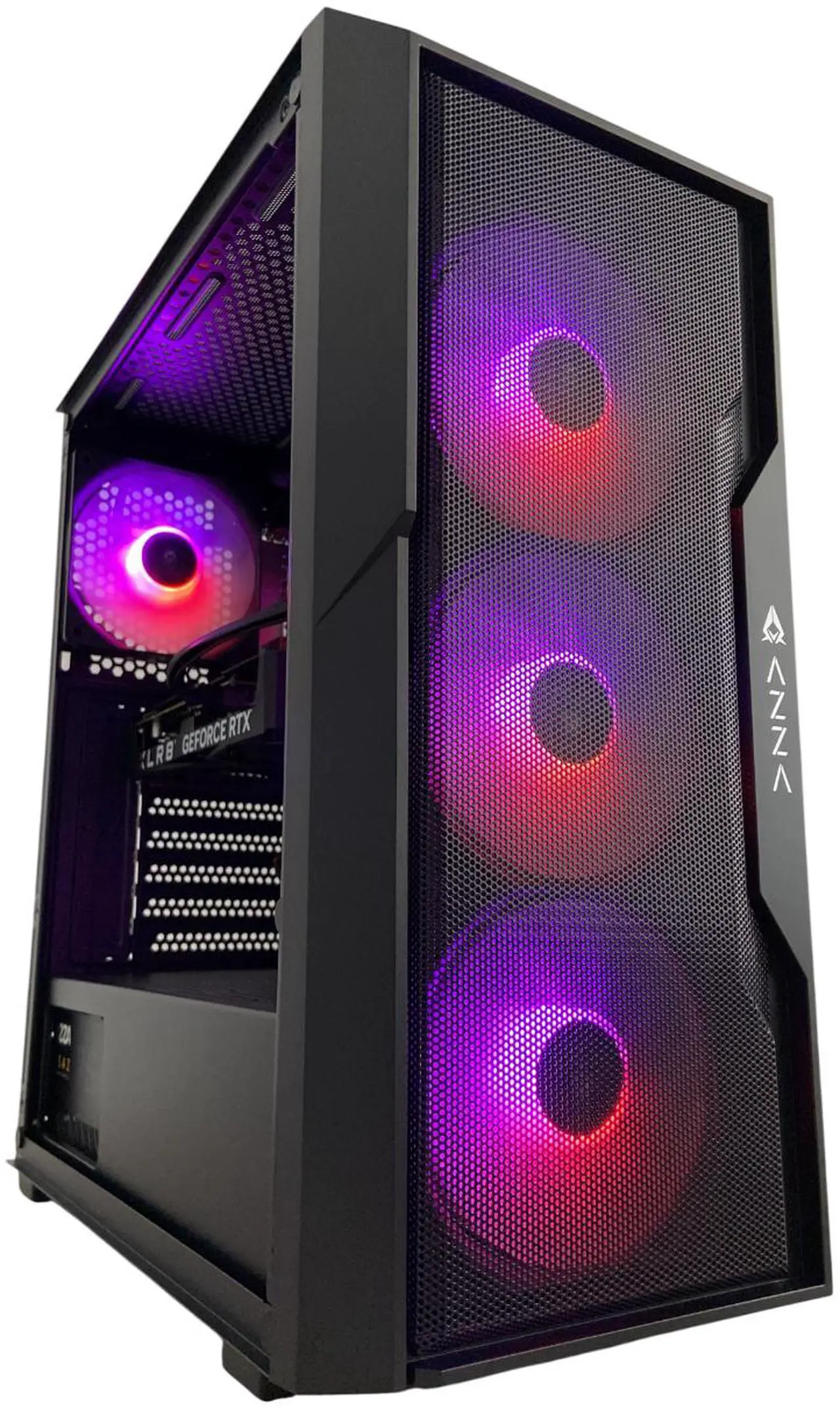 Alt view image 2 of 5 - AZZA Gideon Evo Gaming PC, Intel Core i5-12400F, NVIDIA GeForce RTX 3050, 16GB DDR5, 512GB SSD, Windows 11 Home, 3 Year Warranty
