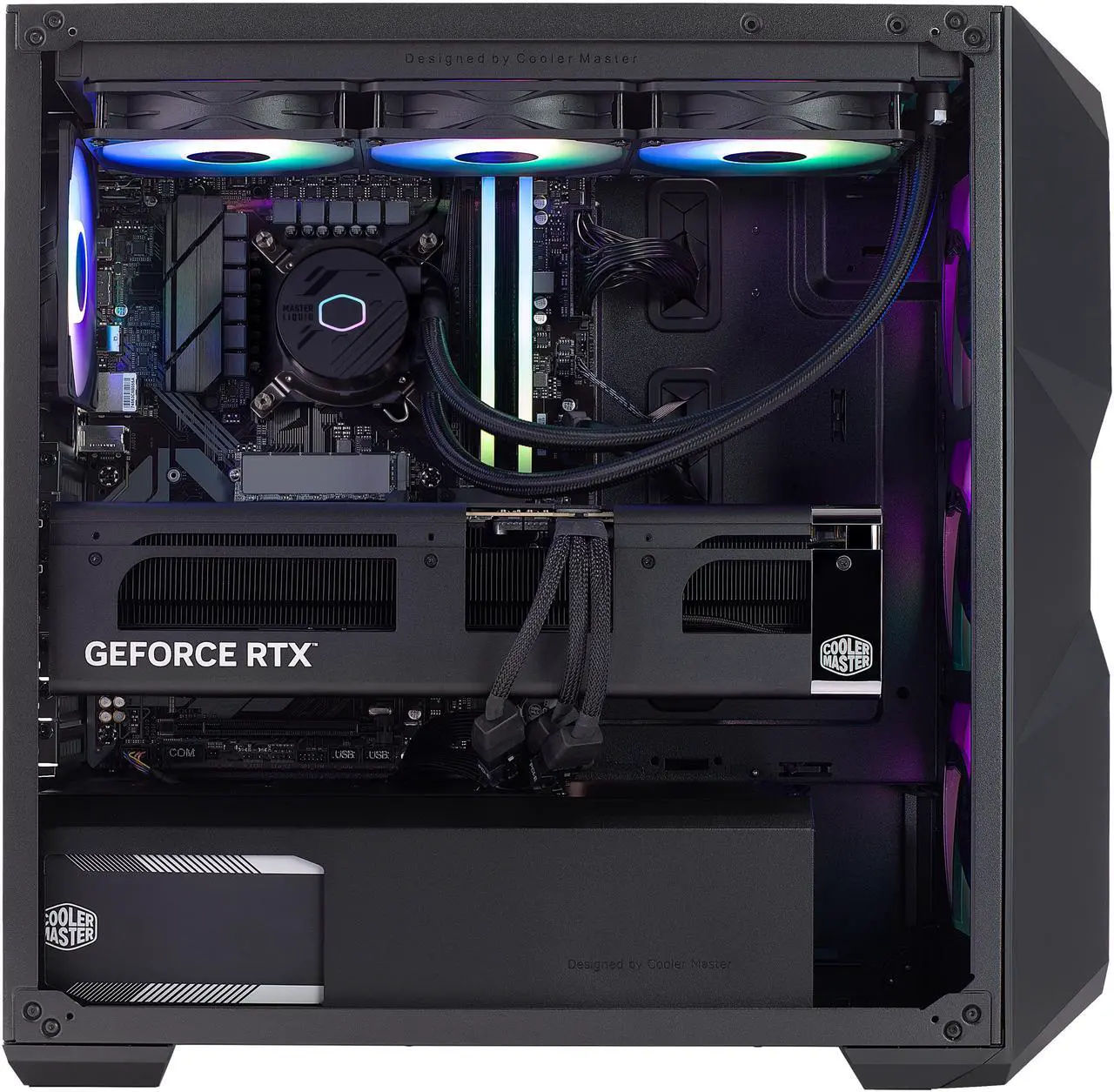 Alt view image 6 of 7 - Cooler Master TD5 Pro Gaming PC Desktop, Intel Core Ultra 7-265KF 3.9GHZ (5.4GHz Boost), CM RTX 5080, Z890 Wi-Fi, 16GB GDDR7, 32GB DDR5 6000MHz RGB, 2TB M.2 Gen4 NVMe SSD, 850W Gold, 360mm AIO, Win 11