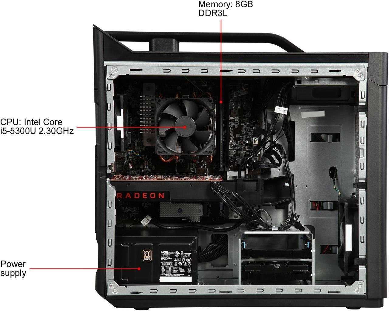 Alt view image 7 of 10 - Lenovo Gaming Desktop Legion T530-28APR 90JY0016US AMD Ryzen 5 2400G 8GB DDR4 1TB HDD AMD Radeon RX 570 Windows 10 Home 64-Bit