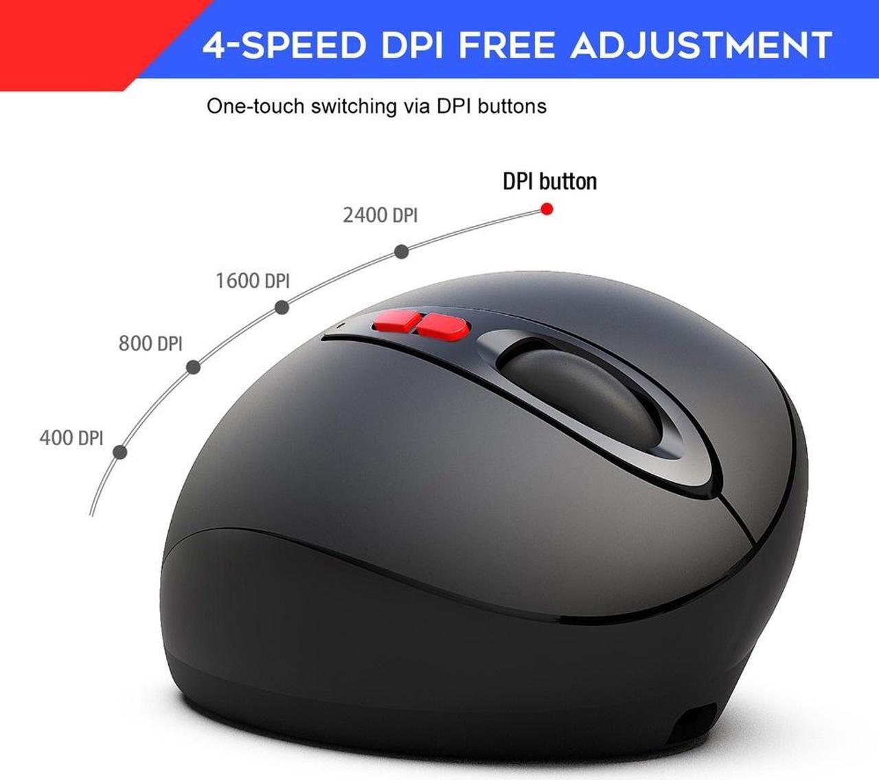 Alt view image 6 of 7 - New Vertical 2.4G Wireless Mouse 2400DPI Adjustable USB Receiver Optical Computer Mouse Ergonomic Mice For PC Laptop Desktop