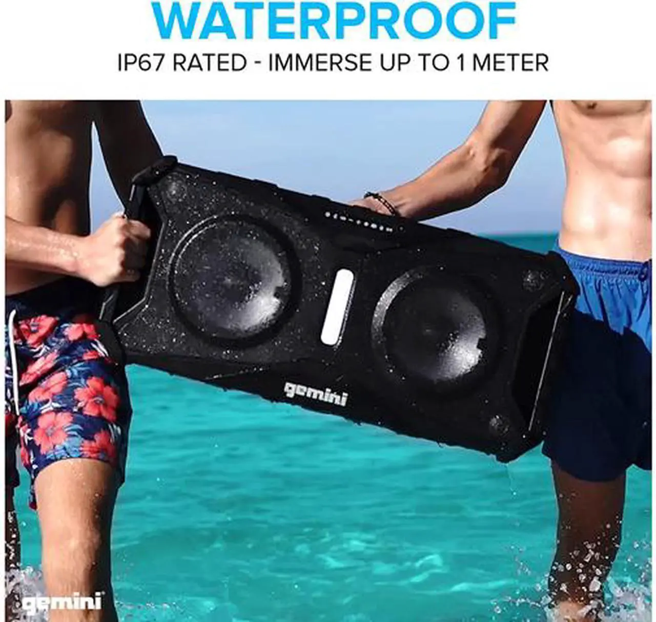 Alt view image 3 of 7 - Gemini SOSP-8BLK SoundSplash Floating Dual 8" Bluetooth Speaker w/ LED Party Lighting