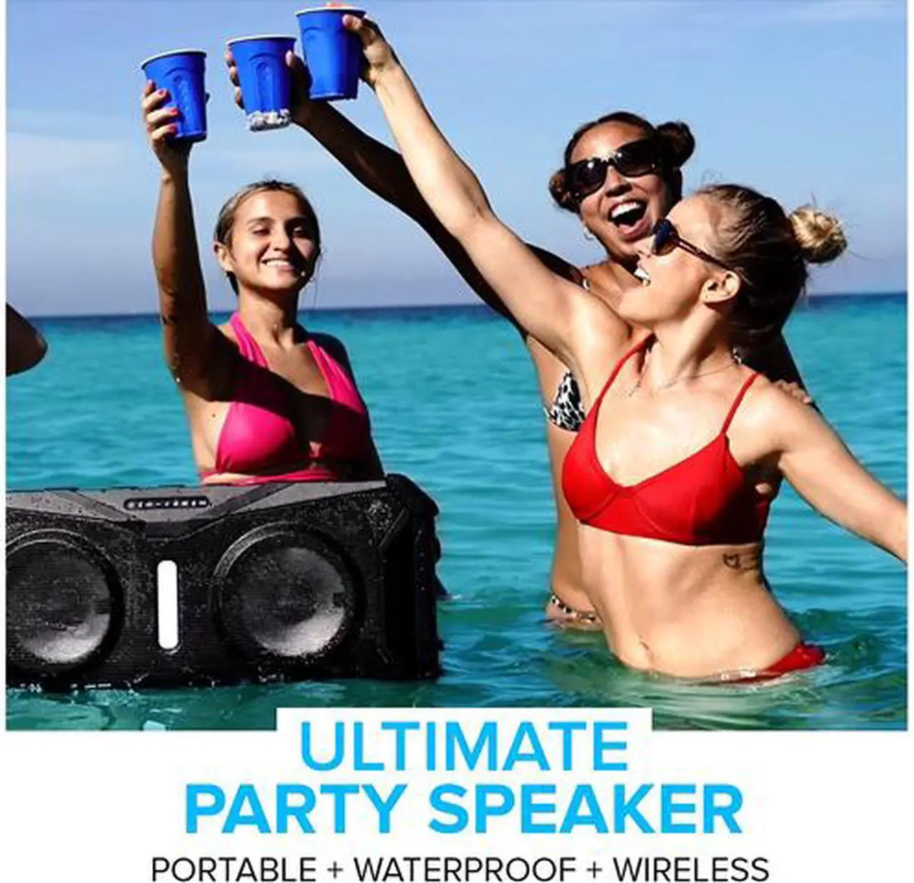 Alt view image 4 of 7 - Gemini SOSP-8BLK SoundSplash Floating Dual 8" Bluetooth Speaker w/ LED Party Lighting