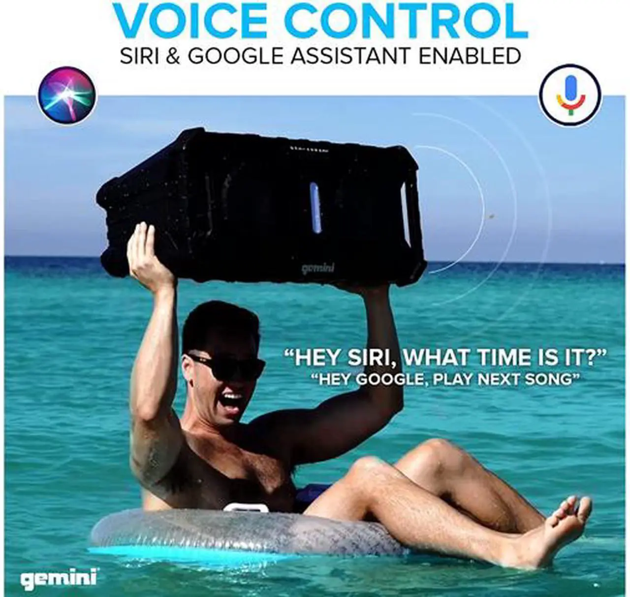 Alt view image 5 of 7 - Gemini SOSP-8BLK SoundSplash Floating Dual 8" Bluetooth Speaker w/ LED Party Lighting
