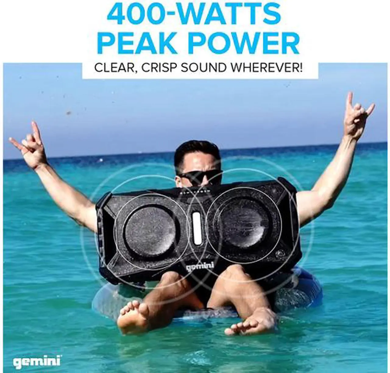 Alt view image 6 of 7 - Gemini SOSP-8BLK SoundSplash Floating Dual 8" Bluetooth Speaker w/ LED Party Lighting
