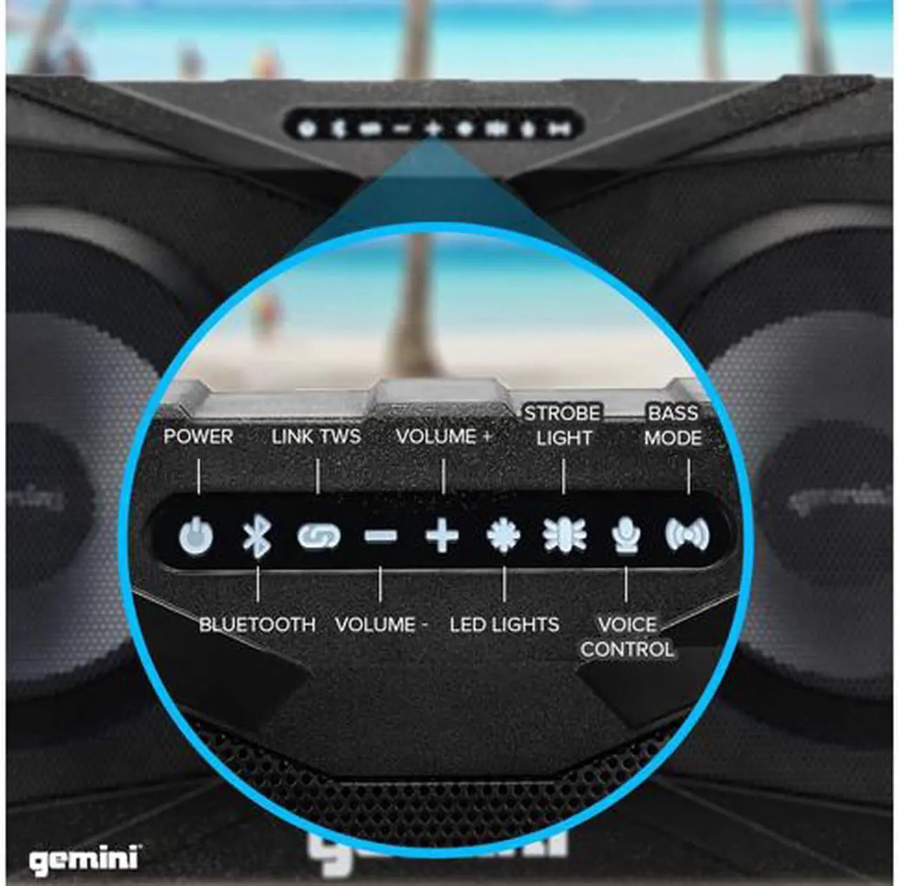 Alt view image 7 of 7 - Gemini SOSP-8BLK SoundSplash Floating Dual 8" Bluetooth Speaker w/ LED Party Lighting