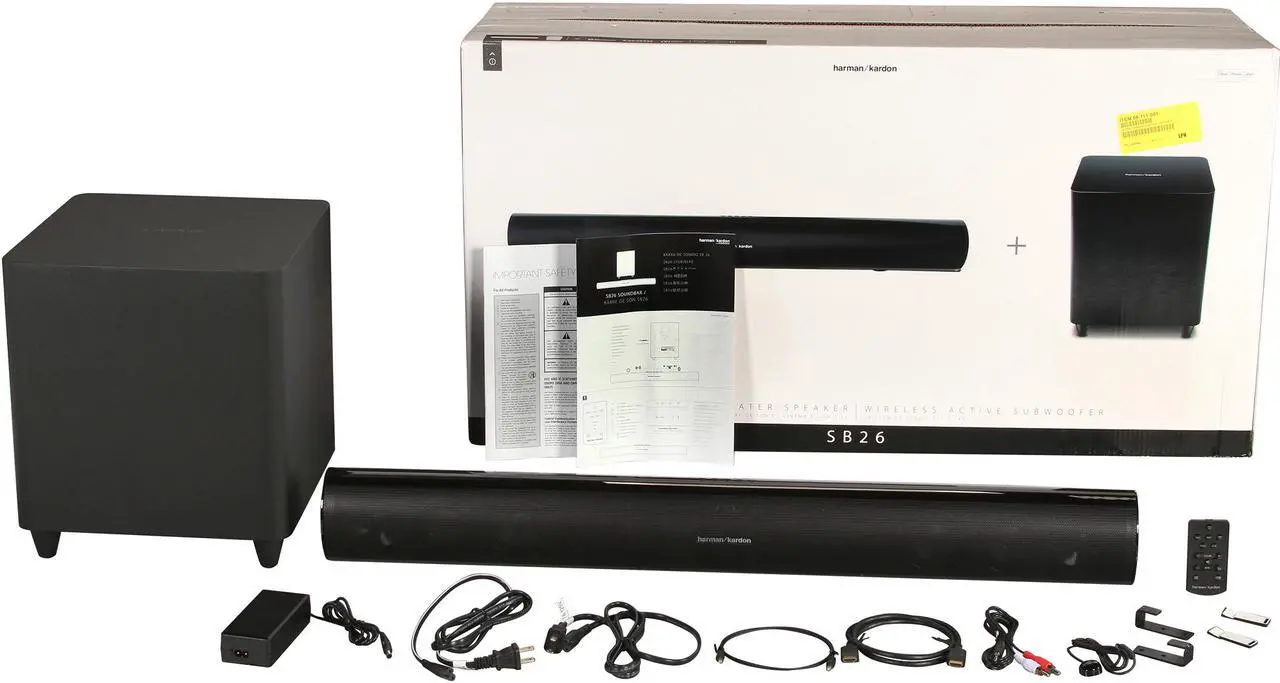 Alt view image 12 of 12 - Harman Kardon SB 26 Advanced Soundbar with Bluetooth and Powered Wireless Subwoofer