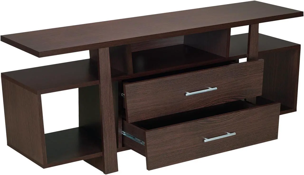 Alt view image 3 of 6 - Furniture of America Lolo Modern Wood 59-Inch TV Stand in Espresso