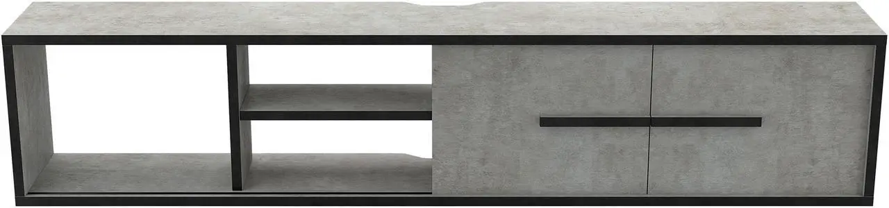 Alt view image 2 of 6 - Furniture of America Evermore Modern Wood Floating 60" TV Stand in Cement