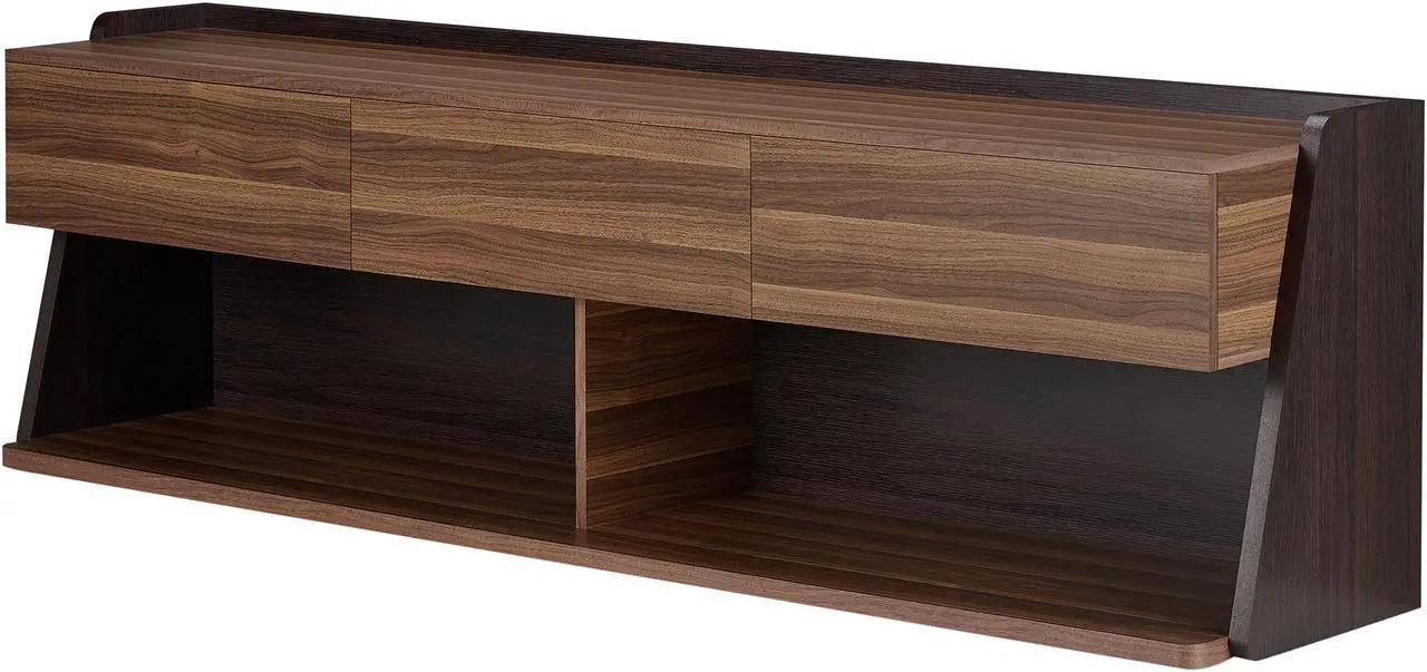 Alt view image 2 of 5 - Furniture of America Light Walnut Taren Multi-Storage TV Cabinet