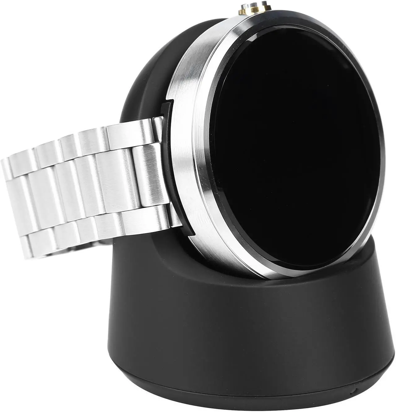 Alt view image 7 of 8 - Motorola Moto 360, Light Finish Case, Light Metal 18mm Band