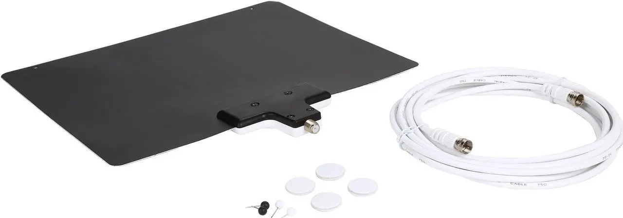 Alt view image 4 of 5 - Rosewill Digital TV Antenna, HDTV Antenna, Super Thin UHF/VHF Indoor Antenna Multi-directional Range up to 35 Miles with 15 ft. High Performance Coaxial Cable, Reversible, Paintable RHTA-15004