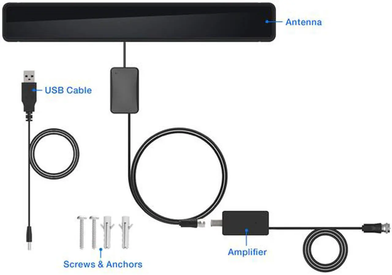 Alt view image 3 of 6 - Rosewill HDTV RV Camper Indoor Antenna, 50 Mile Range with Amplifier Signal Booster, 5ft Coaxial Cable, Multi-Positional, Supports UHF/VHF, 4K HD and ATSC 3.0 Ready - RHTA-18001