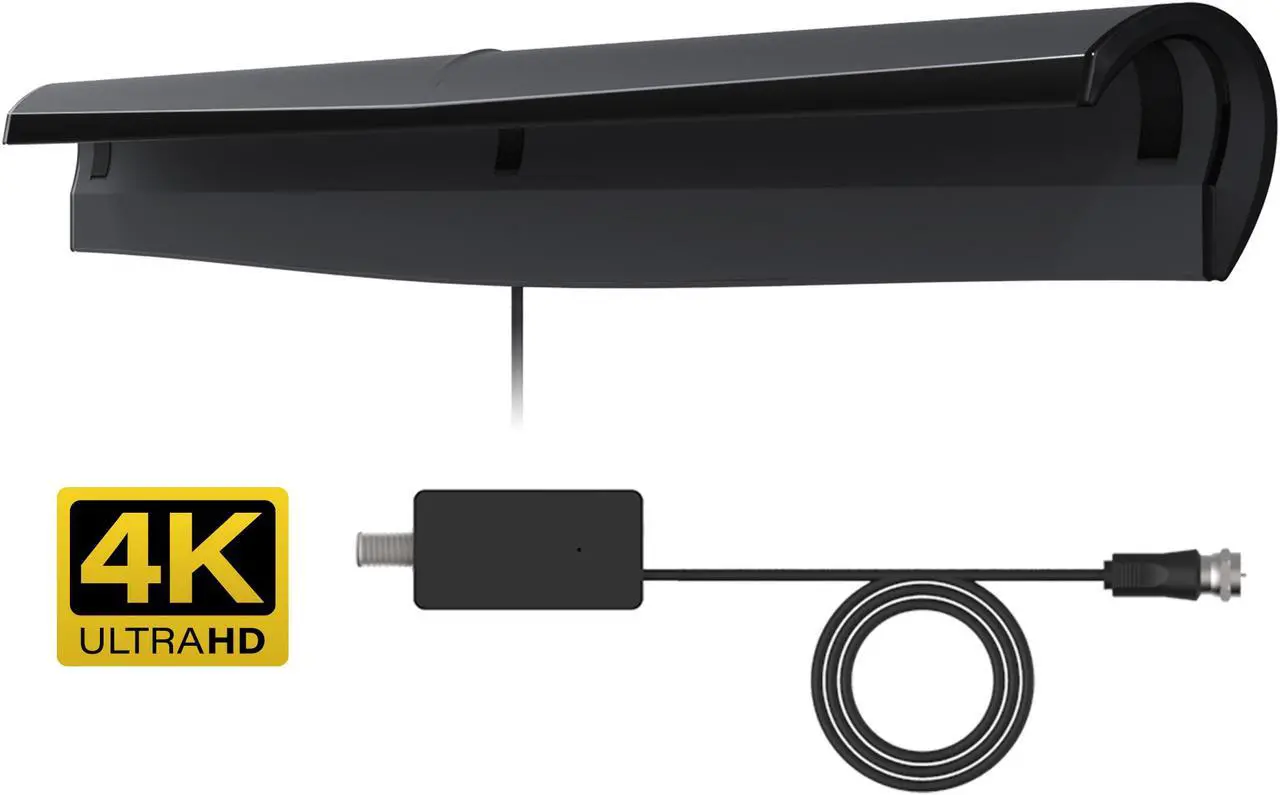 Main image of Rosewill HDTV Indoor Antenna, 60 Mile Range with Amplifier Signal Booster, 5ft Coaxial Cable, Top Mounted, Supports UHF/VHF, 4K HD and ATSC 3.0 Ready - RHTA-18002