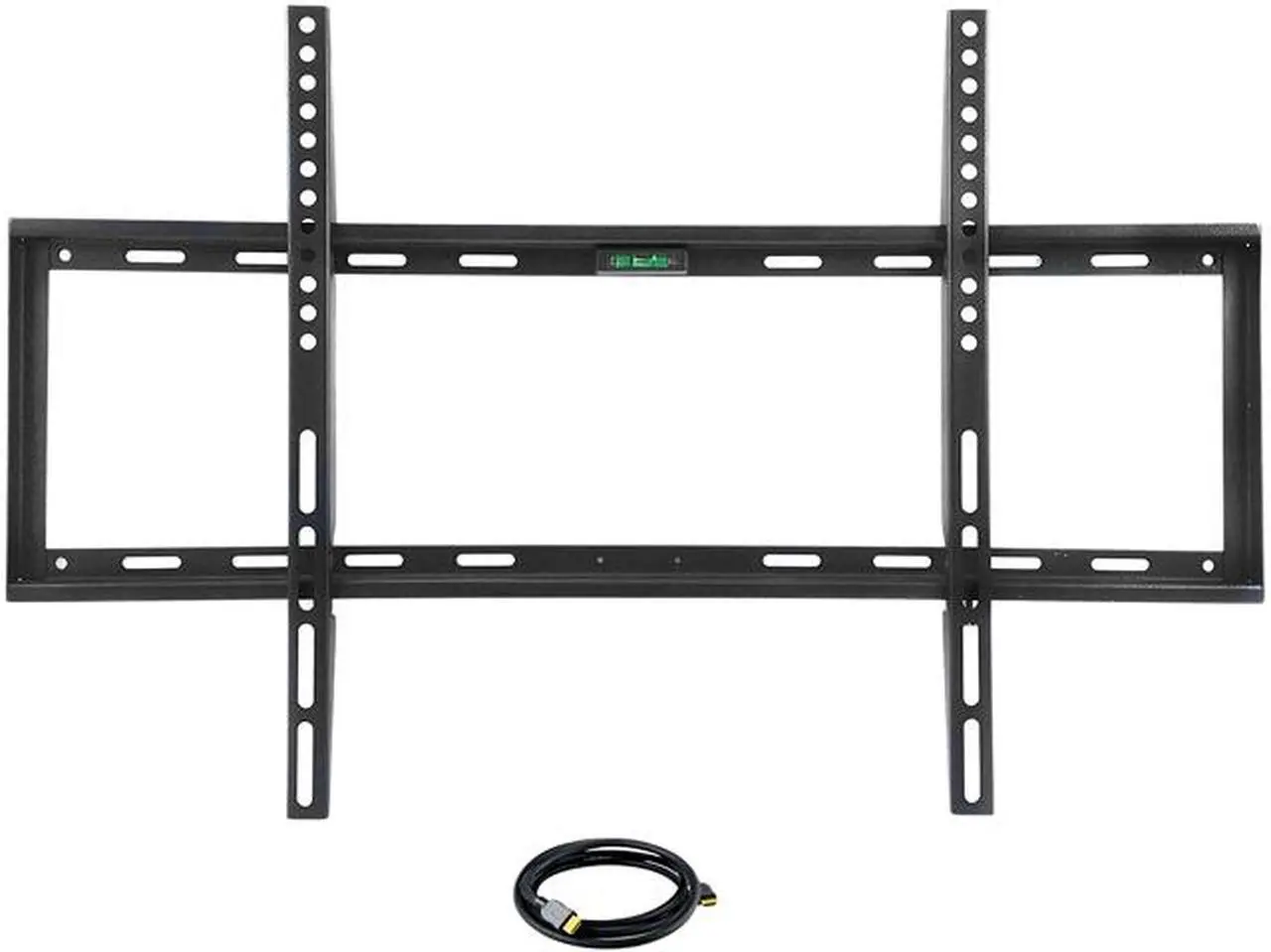 Main image of Megamounts GMPF-24N7-HDMI-BNDLPC17 Black 26" - 55" Smooth Black Matt Finish Fixed Television Mount for 26"- 55" LCD, LED