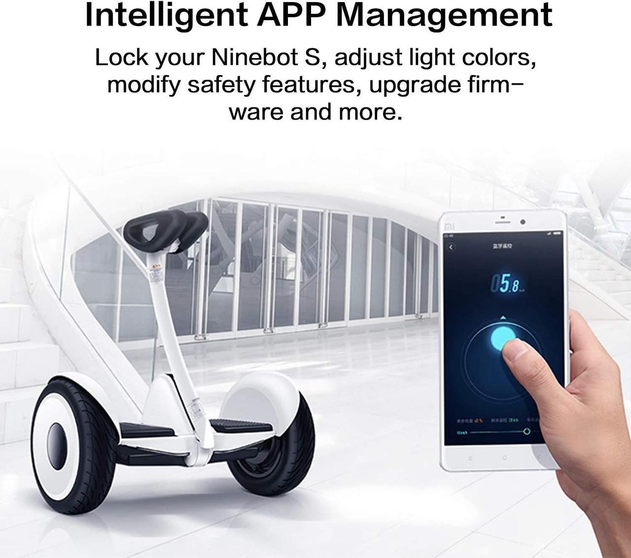 Alt view image 7 of 8 - Segway Ninebot S Smart Self Balancing Transporter - Pro Hoverboard for Adults & Kids - Dual 400W Motors UL2272 Certified (White)