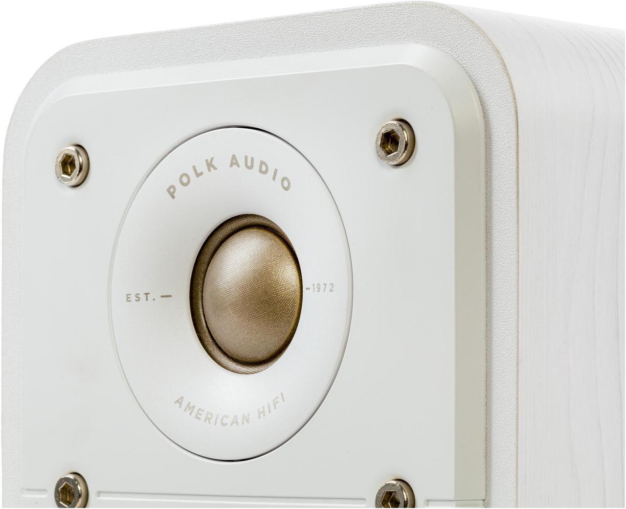 Alt view image 7 of 10 - Polk Small Bookshelf HiFi Home Theater Speaker ES15 White
