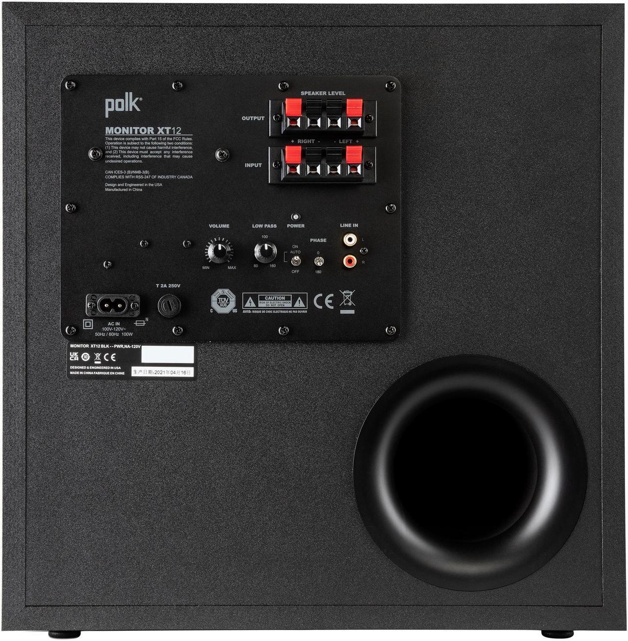 Alt view image 9 of 9 - Polk Audio - Monitor XT12 12" 100W Class A/B Amplifier Subwoofer - Midnight Black
