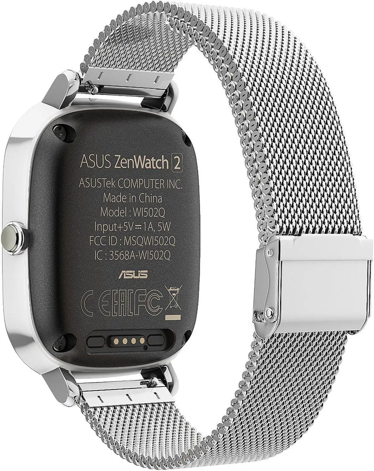 Alt view image 5 of 8 - ASUS WI502Q-SM-SR ZenWatch 2 Android Wear Smartwatch - Metal Strap Metal Silver
